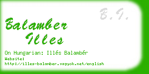 balamber illes business card