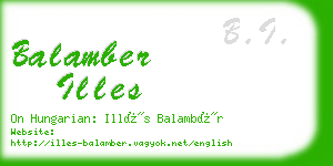 balamber illes business card